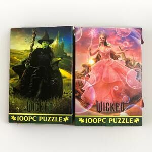 Wicked 100pc Puzzles Glinda and Elphaba Set of 2 15”x11” 100Pc Each Wicked Movie